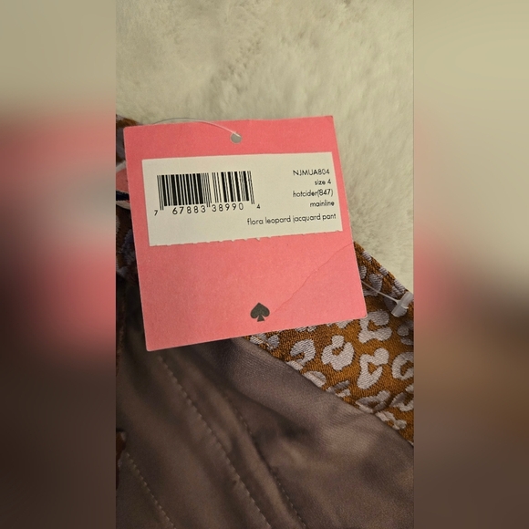 NWT Kate Spade Flora Leopard Jaquard Pant - Sz 4 - Picture 11 of 16